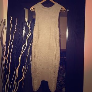 Fringed sweater dress/shirt