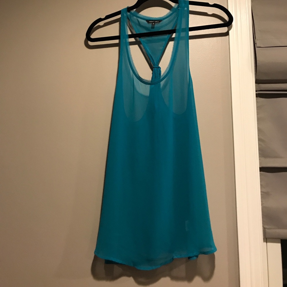 Naked zebra sheer tank