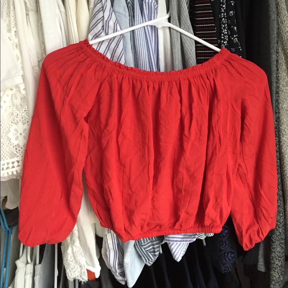 Bnwt Brandy Melville red off the shoulder top - Picture 2 of 3