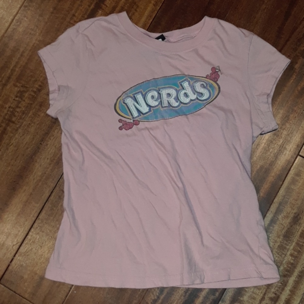 5/25 Pink Vintage type Nerds shirt