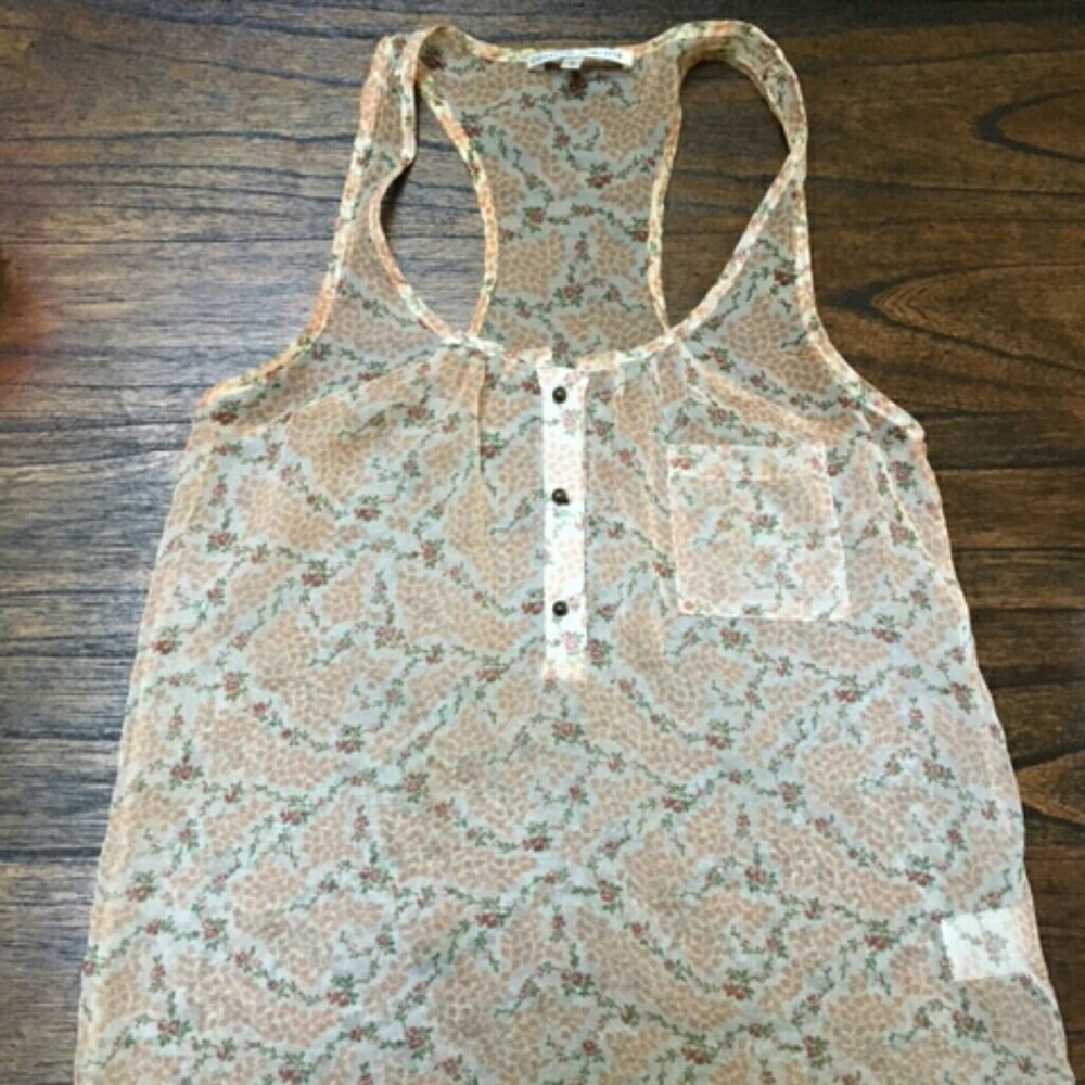 Sheer Silk Floral Tank