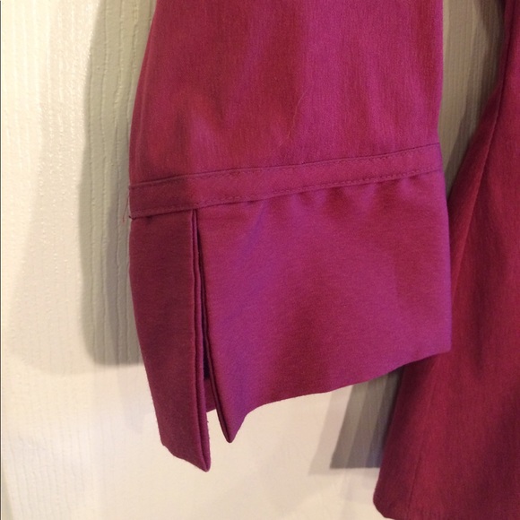 Raspberry Stretch Button Down Shirt - Picture 3 of 3