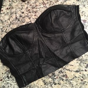 Leather crop top