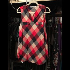 Flannel sleeveless tunic