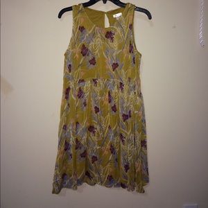 Mustard yellow floral dress