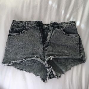 Gray denim shorts