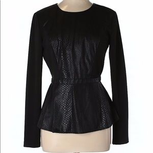 Guess peplum top with snakeskin detail, sz L