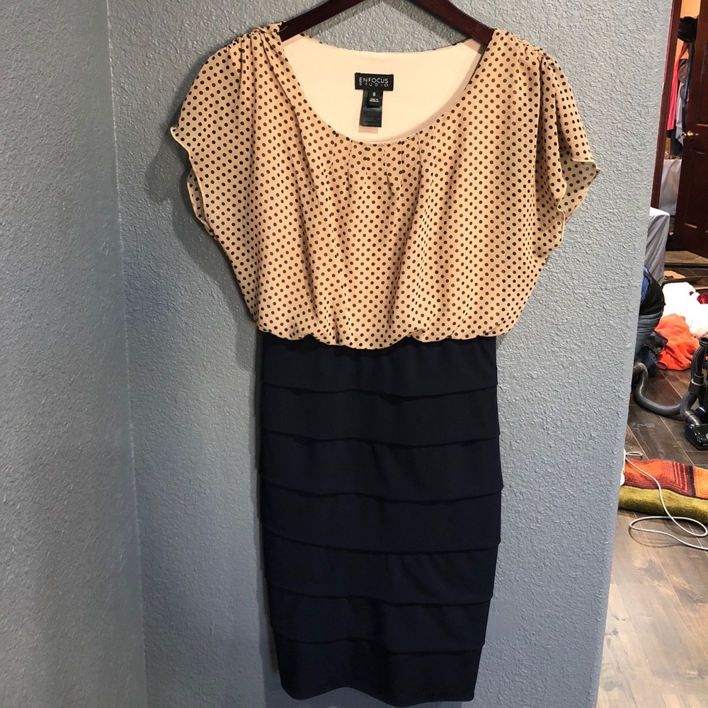 Navy polka dot dress