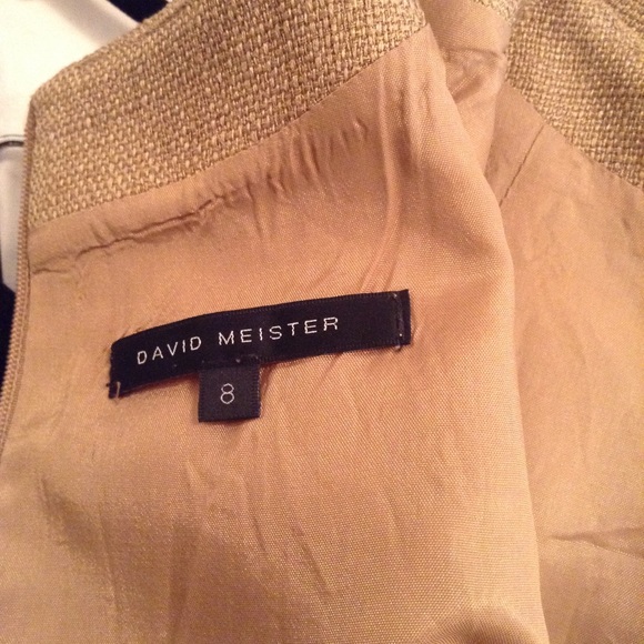 DAVID MEIISTER COUTURE BEIGE LINEN DRESS - Picture 3 of 8