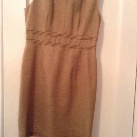 DAVID MEIISTER COUTURE BEIGE LINEN DRESS - Picture 2 of 8