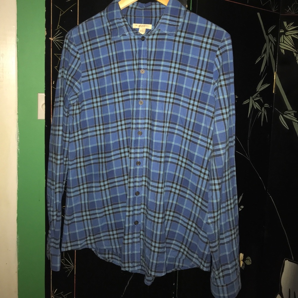 Burberry Brit plaid blouse.