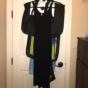 Black midi casual bodycon ribbed dress