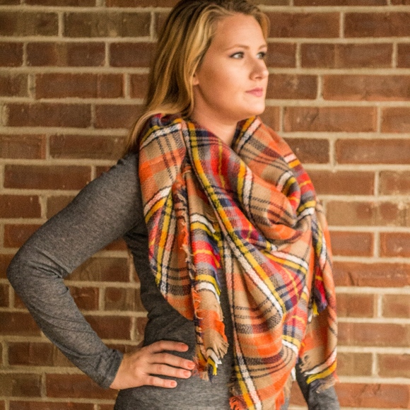 Plaid Blanket Scarf - Picture 3 of 5