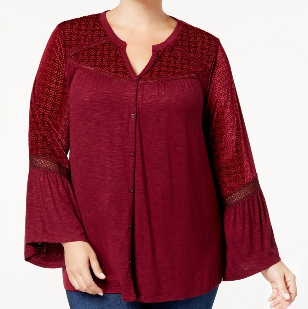 Bell sleeve top
