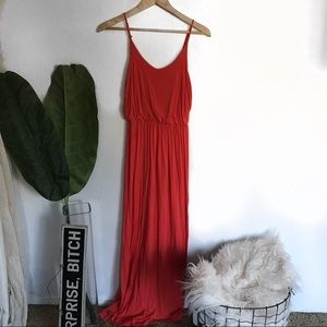 Coral maxi dress