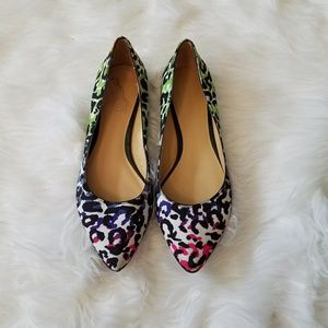 Nine West Multicolored Rainbow Leopard Flats