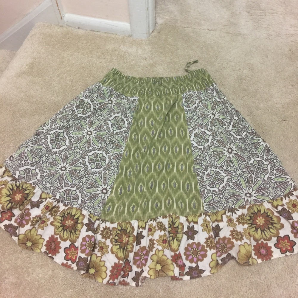 Multi Print Floral Skirt