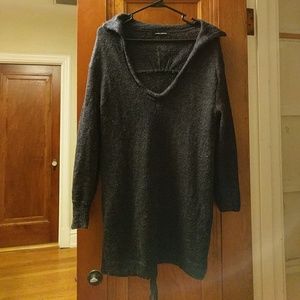Wide neck sweater dress