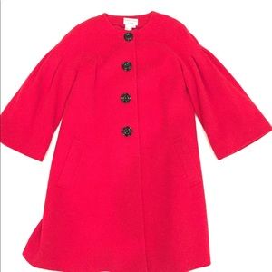 Red wool Charles Gray London car coat.