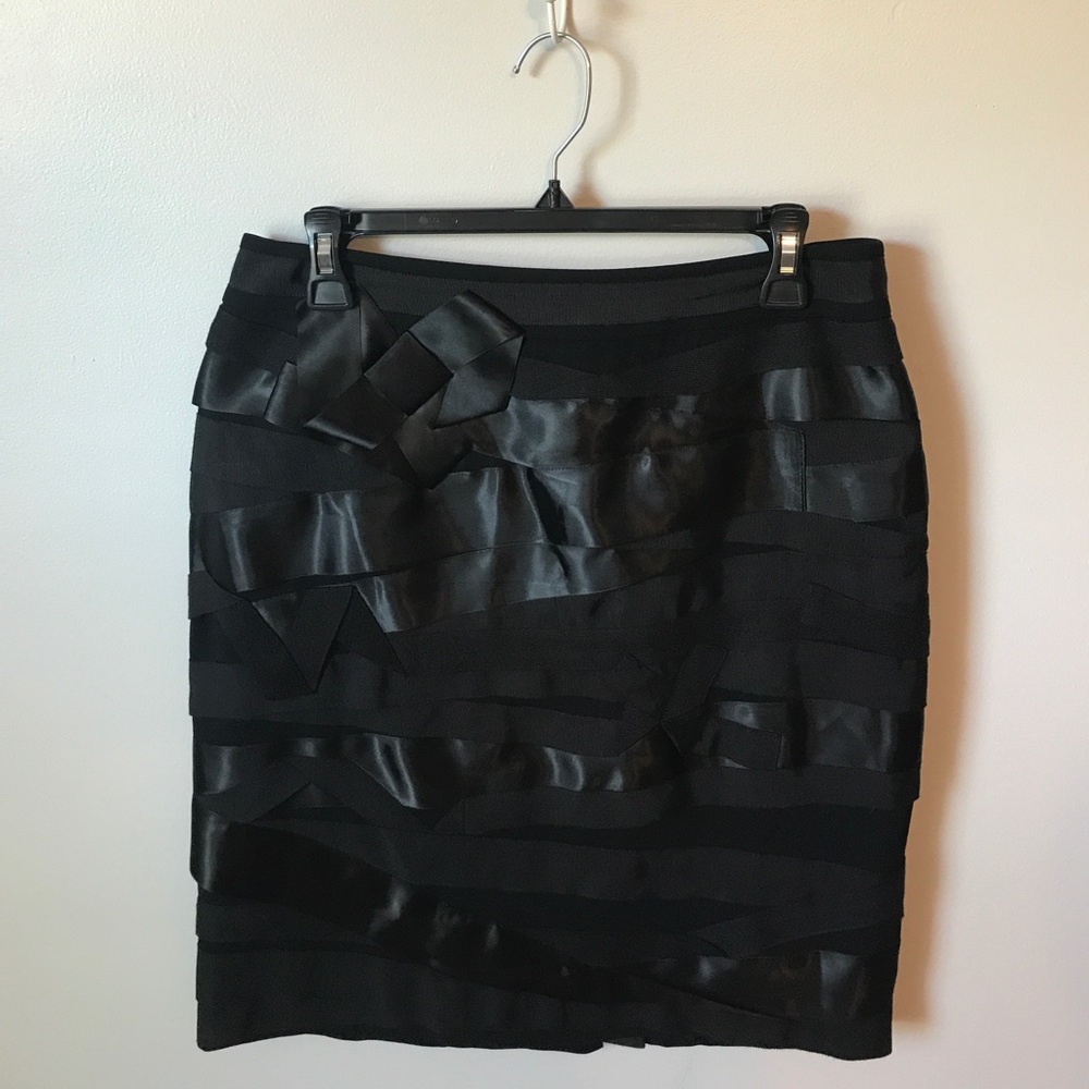 Jôn by Teri Jon Ribbon Black Pencil Dress Skirt