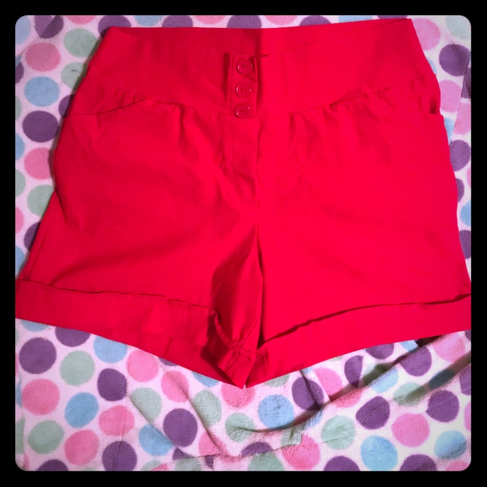 Red stretchy shorts