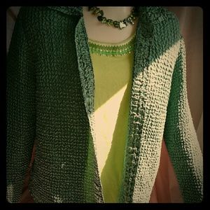 Jacket tank necklace.