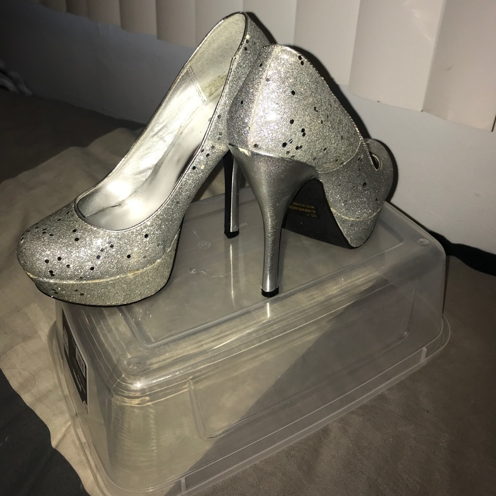 Silver Sparkly Heels