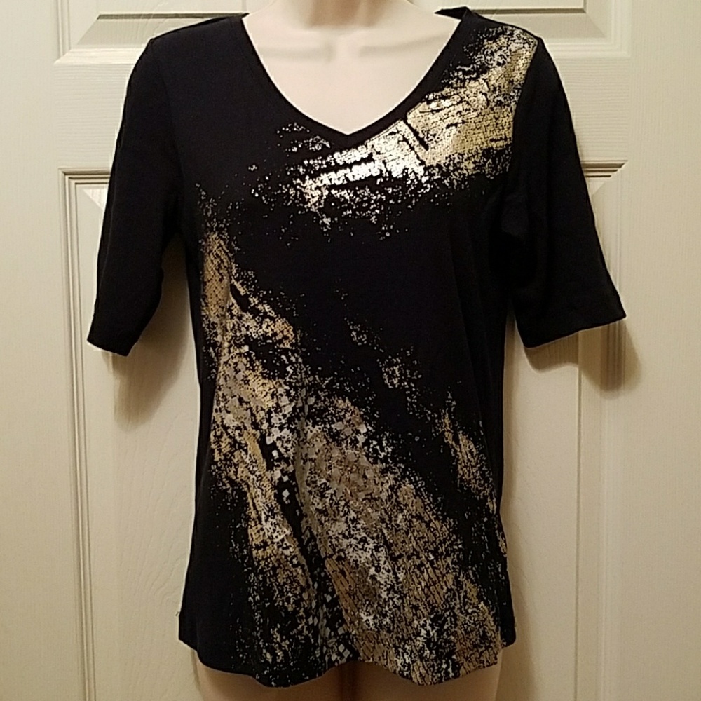 Zenergy by Chico's black & gold top, S