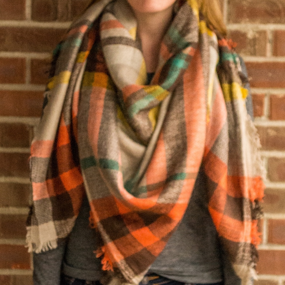 Plaid Blanket Scarf - Picture 2 of 4