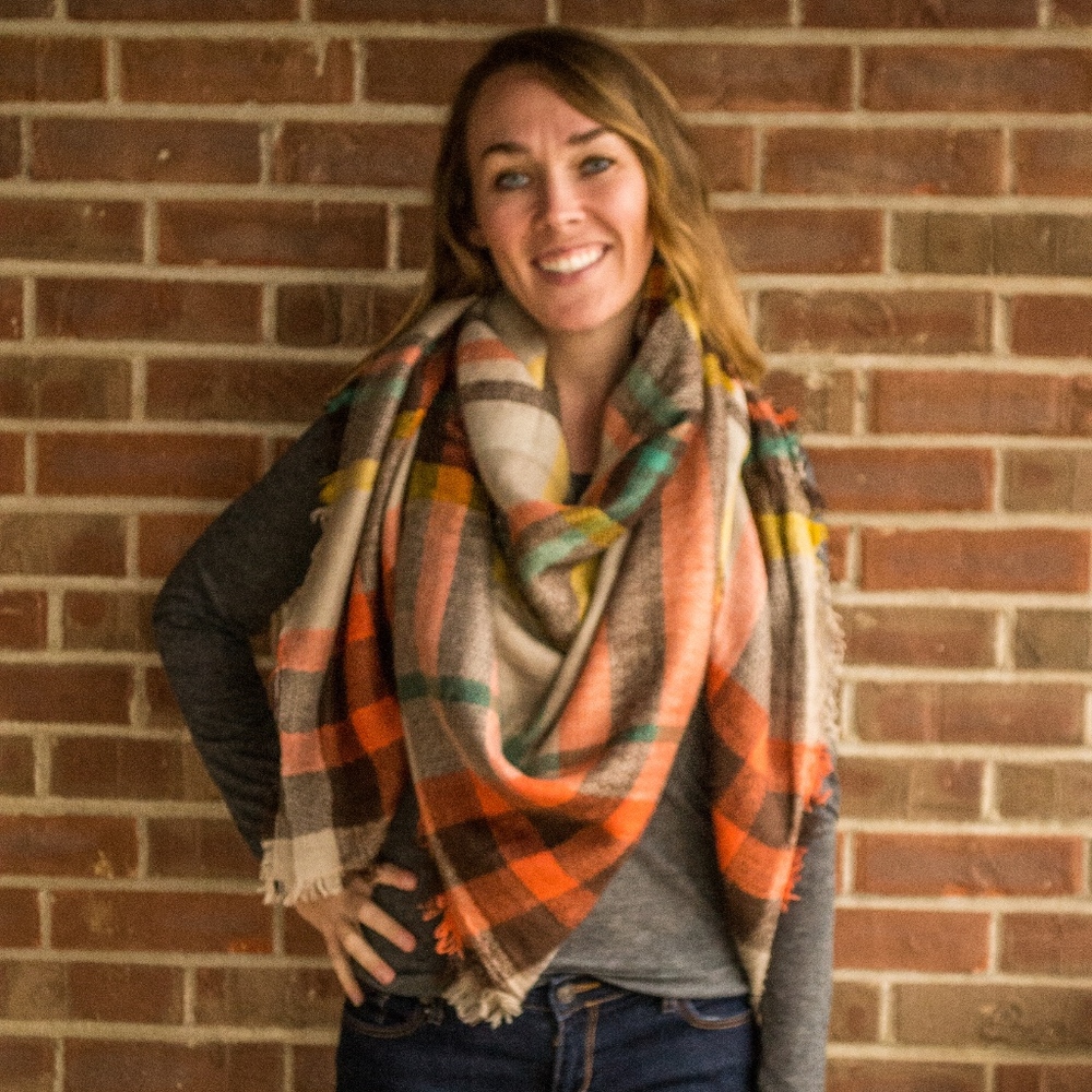 Plaid Blanket Scarf - Picture 1 of 4