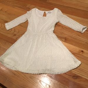 3/4 sleeve cream dress