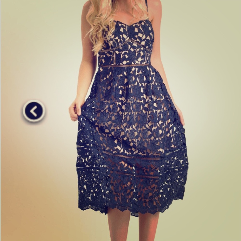 Navy midnight blue evening dress