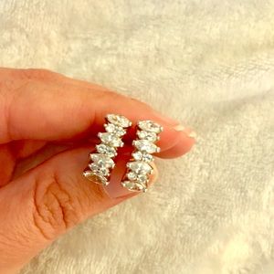 Diamond and gold costume earrings