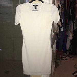 Off White ribbed bodycon t shirt dress
