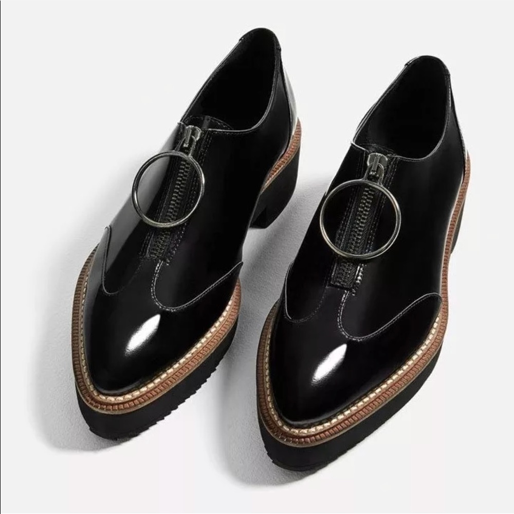 ZARA Ring Zip Espadrilles Oxfords/Flats