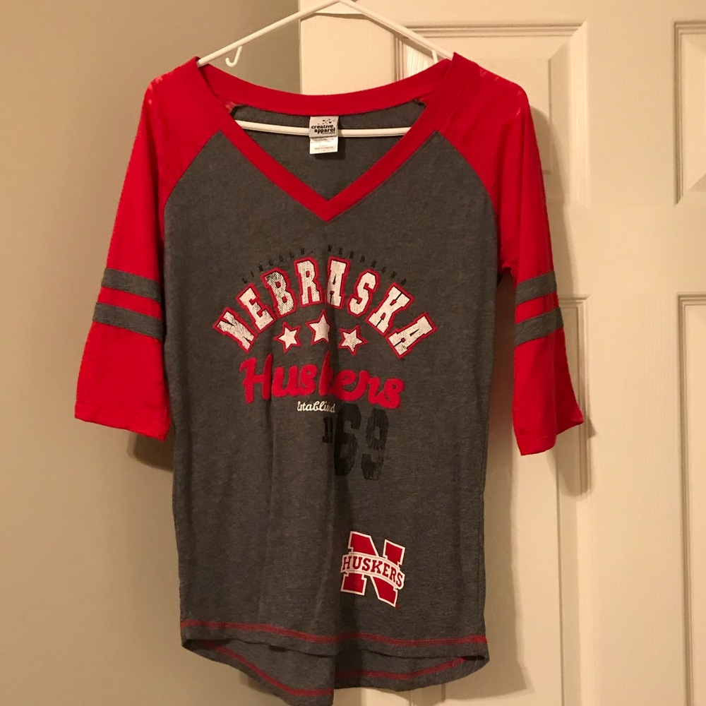 Nebraska burnout 3/4 sleeve