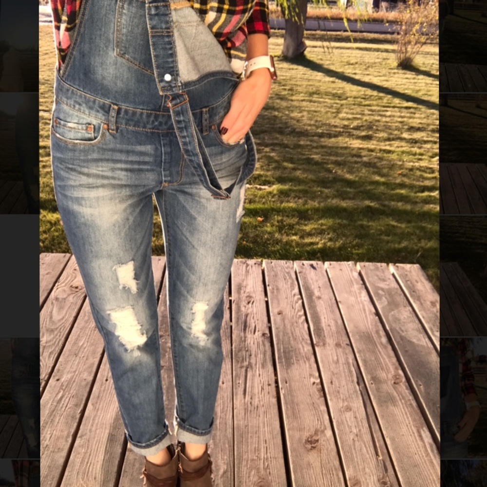 Distressed Women’s Overalls