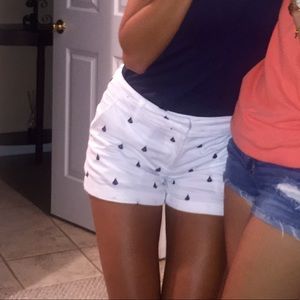 White with navy details shorts