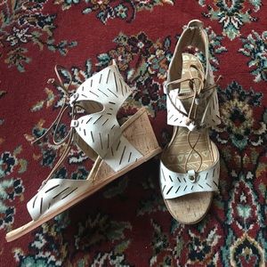 Dolce Vita Langly Nubuck Leather Lace Up Wedge