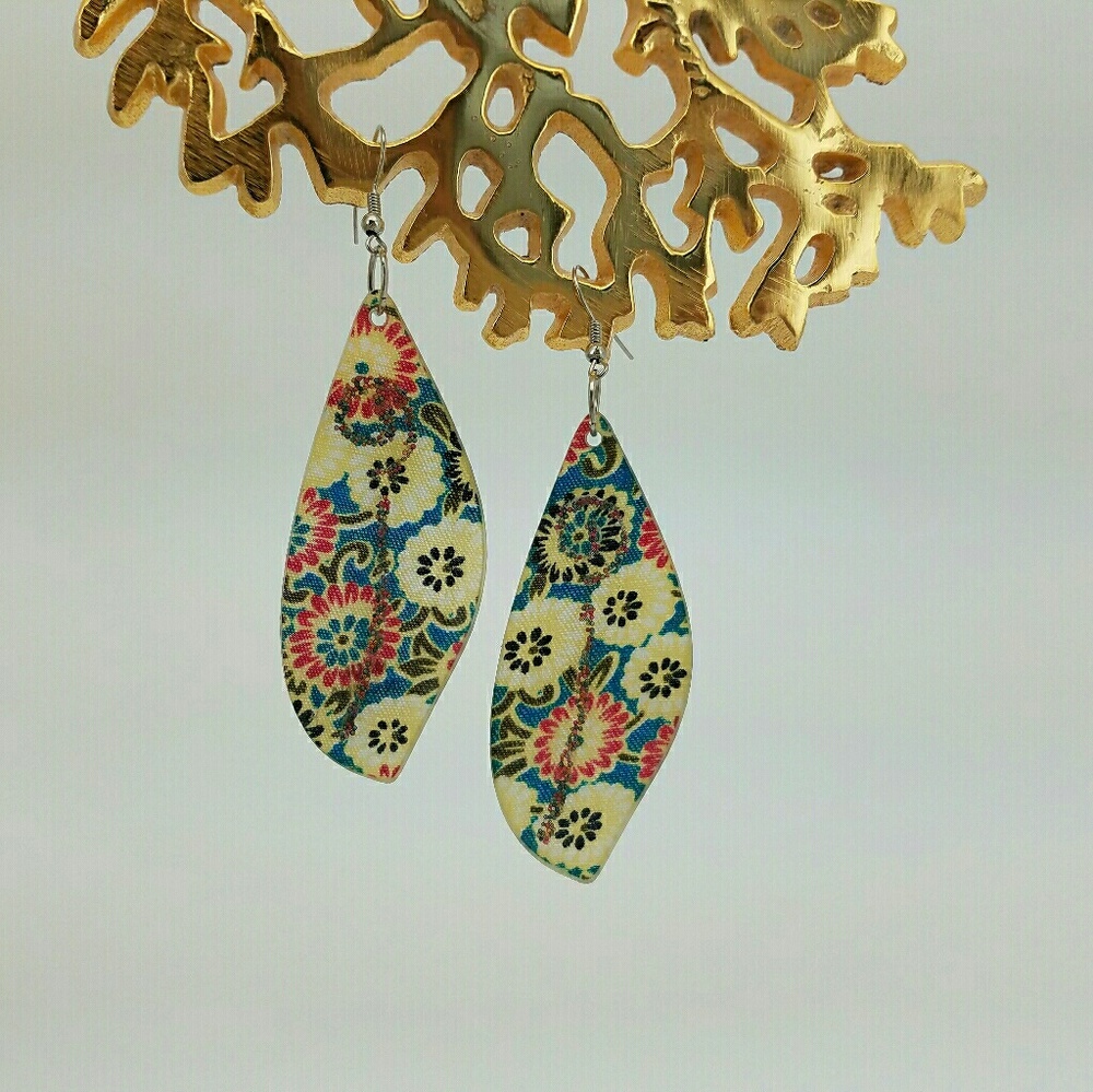 Colorful floral earrings