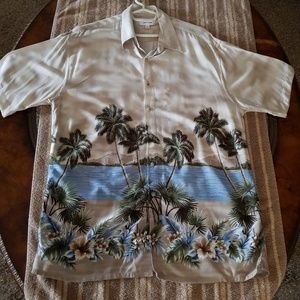 Pierre Cardin men's Hawaiian dress shirt sz large