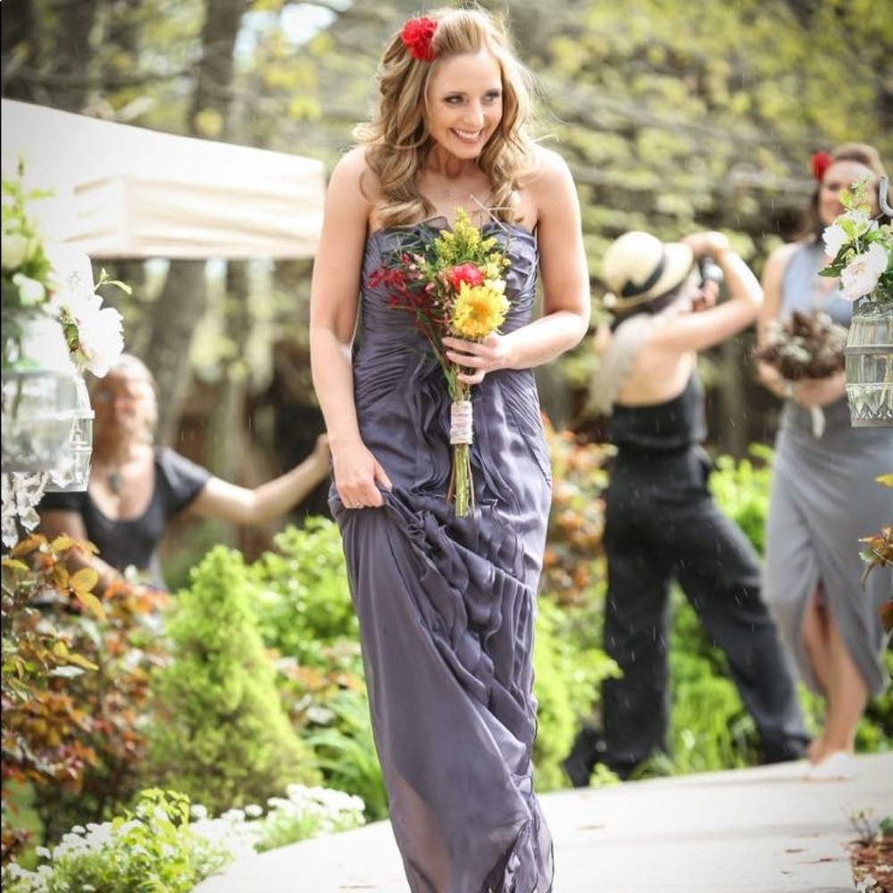 Adrianna Pappel Strapless Ruffle Gown