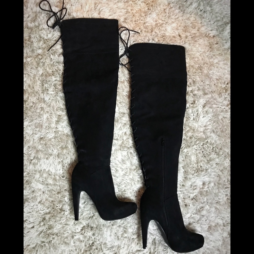 JustFab Over-the-Knee Tie-Up Boots