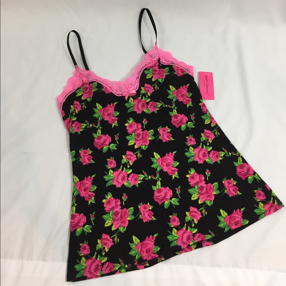 Betsey Johnson Intimates rose floral cami NWT Sz S