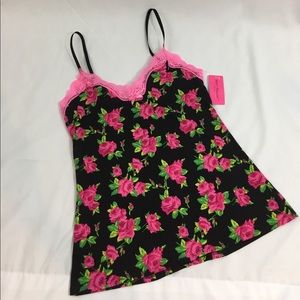 Betsey Johnson Intimates rose floral cami NWT Sz S