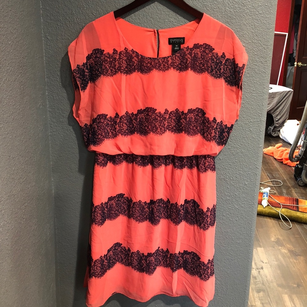 Coral flirty dress