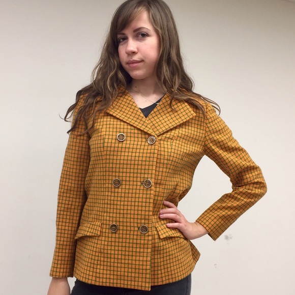 Unique Bright Orange Vintage Blazer - Picture 2 of 3