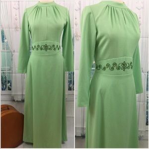👗1960’s Mod Lime Green Mock Dress 4/6 S 💚