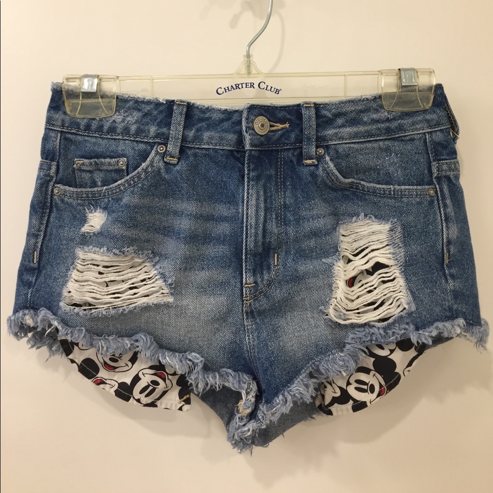 H&M Mickey High Waisted Shorts