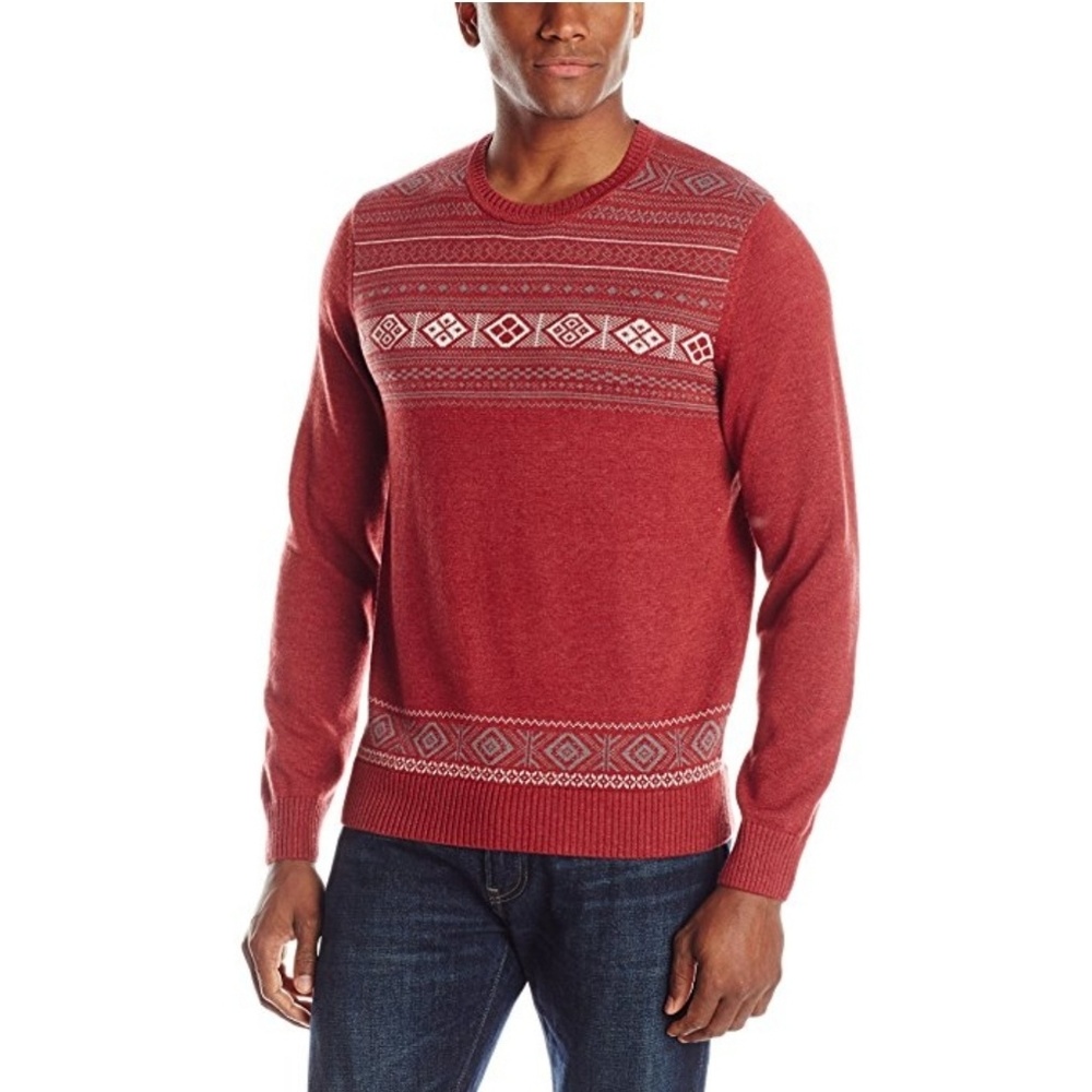 NWT Men's Fair Isle Holiday Crew-Neck Sweater